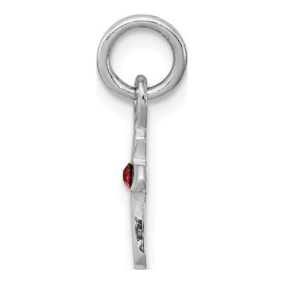 Sterling Silver Crystal Child's January Birthstone Cross Pendant – view 3