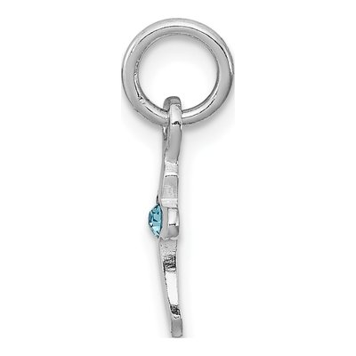 Sterling Silver Crystal Child's March Cross Pendant – view 3