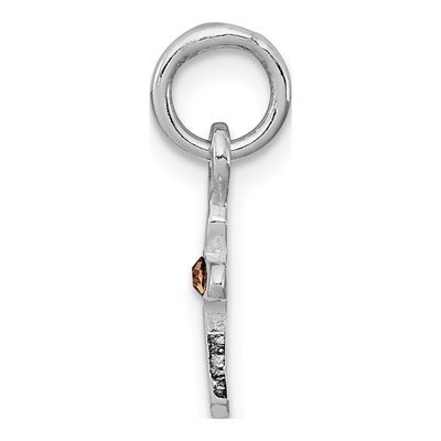 Sterling Silver Crystal Child's November Birthstone Cross Pendant – view 3