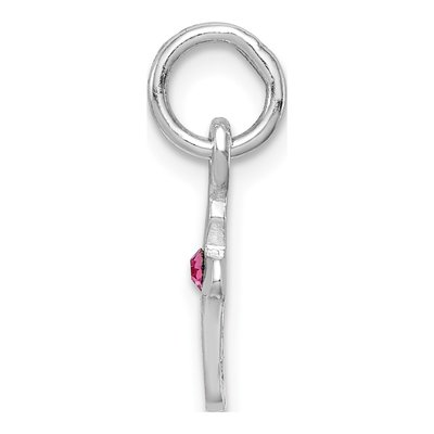 Sterling Silver Crystal Child's October Cross Pendant – view 3