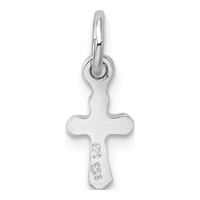 Sterling Silver Crystal Child's October Cross Pendant – view 4