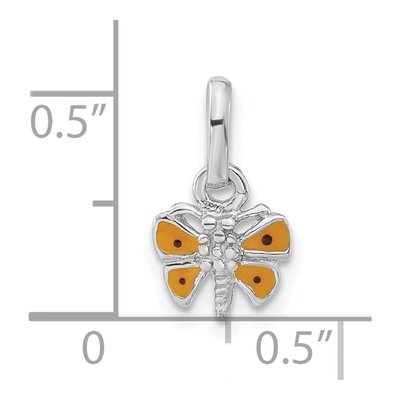 Sterling Silver Girls' Enamel Butterfly Pendant – view 3