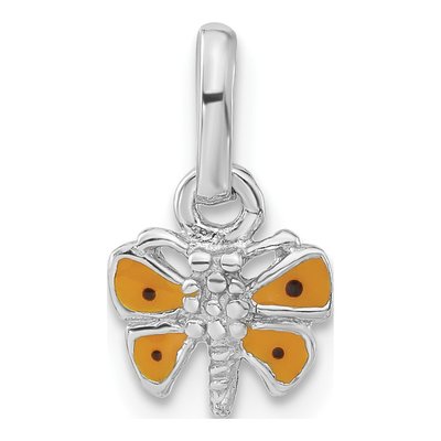 Sterling Silver Girls' Enamel Butterfly Pendant