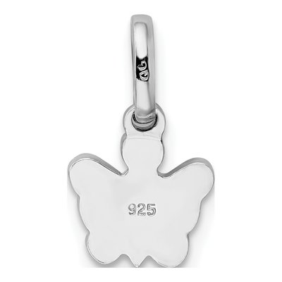 Sterling Silver Girls' Pink Enamel Butterfly Pendant – view 5