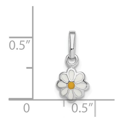 Sterling Silver Girls' Enamel Daisy Pendant – view 4