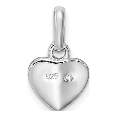 Sterling Silver Girls' Pink Glitter Heart Pendant – view 4