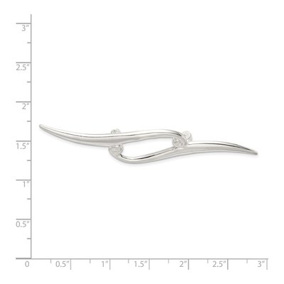 Sterling Silver Double Scroll Pin Brooch – view 3