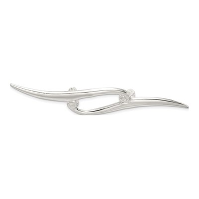 Sterling Silver Double Scroll Pin Brooch