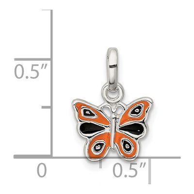 Sterling Silver Enamel Kid's Butterfly Pendant – view 4