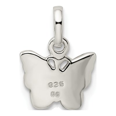 Sterling Silver Enamel Kid's Butterfly Pendant – view 5