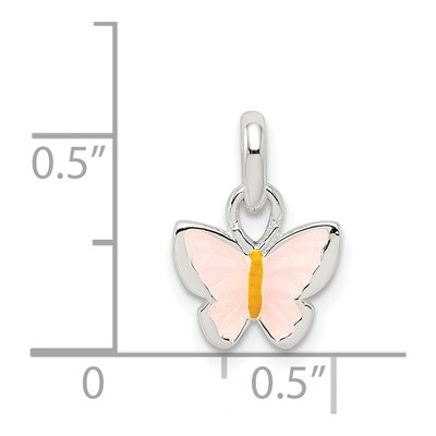 Sterling Silver Enamel Butterfly for Girls Pendant – view 4