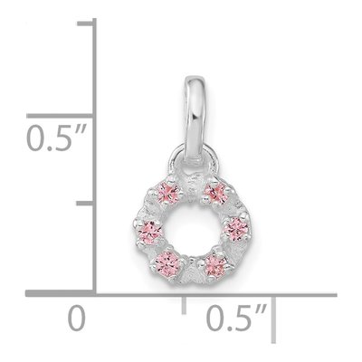 Sterling Silver CZ Kids' Circle Pendant – view 3