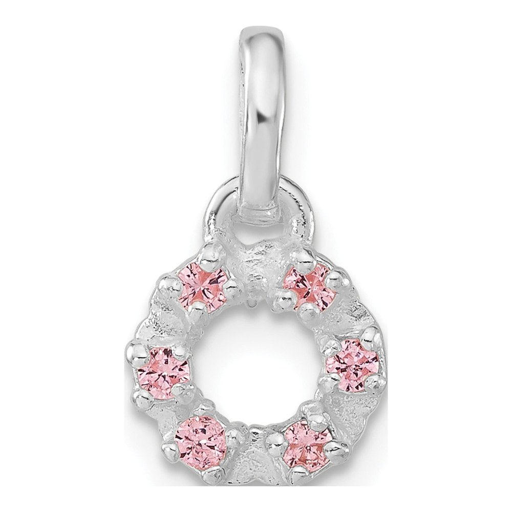 Sterling Silver CZ Kids' Circle Pendant