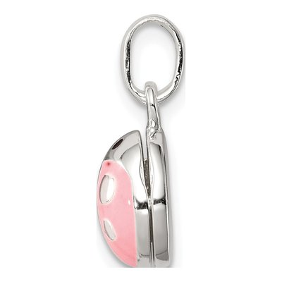 Sterling Silver Pink Black Ladybug for Girls Locket – view 3