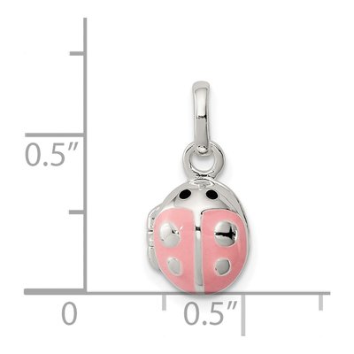 Sterling Silver Pink Black Ladybug for Girls Locket – view 5