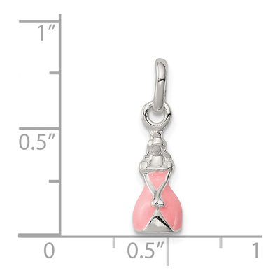 Sterling Silver Kids' Pink Enamel Princess Pendant – view 4
