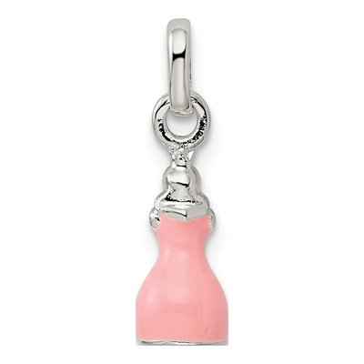 Sterling Silver Kids' Pink Enamel Princess Pendant – view 5