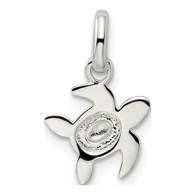 Sterling Silver Girls' Enamel Sea Turtle Pendant – view 5