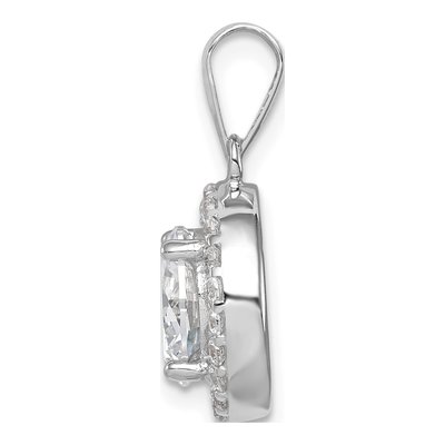Sterling Silver CZ Halo Pendant – view 3