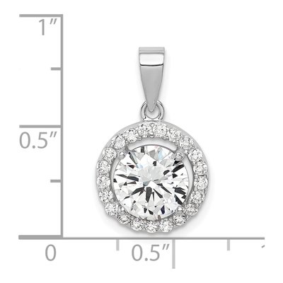 Sterling Silver CZ Halo Pendant – view 4