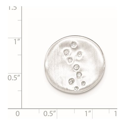 Sterling Silver CZ Disc Slide Pendant – view 2