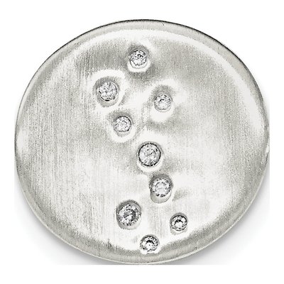 Sterling Silver CZ Disc Slide Pendant