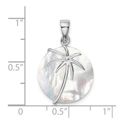 Sterling Silver Mother of Pearl Palm Tree Pendant – view 4
