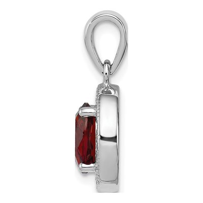 Sterling Silver CZ Oval Birthstone Pendant – view 3