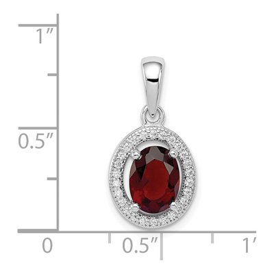 Sterling Silver CZ Oval Birthstone Pendant – view 4