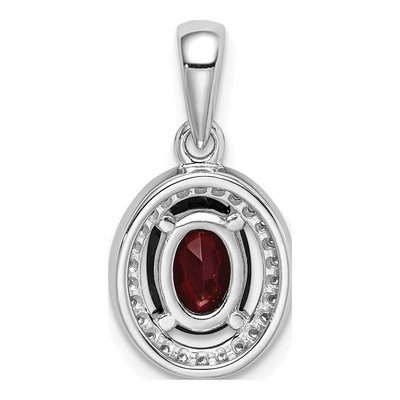 Sterling Silver CZ Oval Birthstone Pendant – view 5