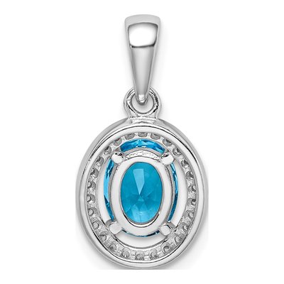 Sterling Silver CZ Oval Pendant – view 5