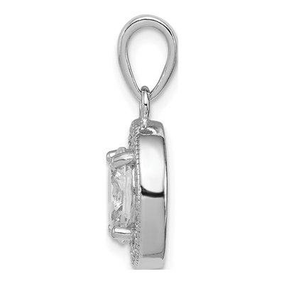 Sterling Silver CZ Oval Birthstone Pendant – view 3