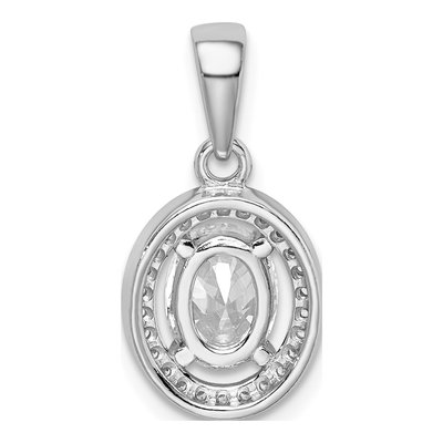 Sterling Silver CZ Oval Birthstone Pendant – view 5
