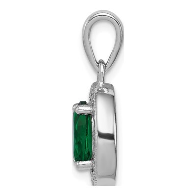 Sterling Silver CZ Oval Pendant – view 3