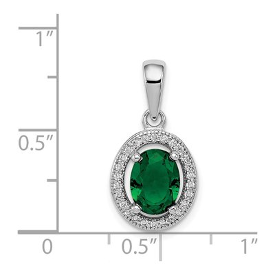 Sterling Silver CZ Oval Pendant – view 4