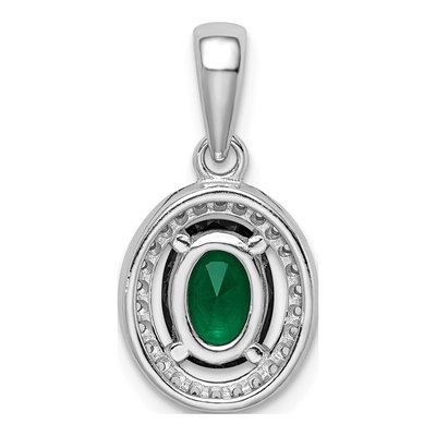 Sterling Silver CZ Oval Pendant – view 5