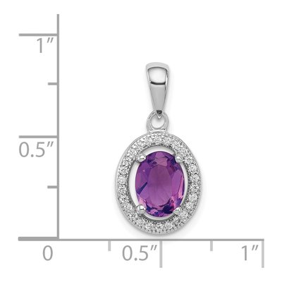 Sterling Silver CZ Birthstone Pendant – view 4