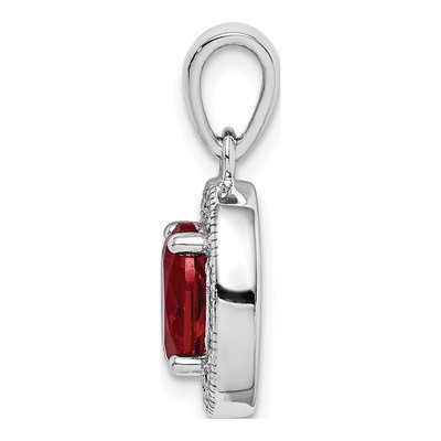 Sterling Silver CZ Halo Birthstone Pendant – view 3