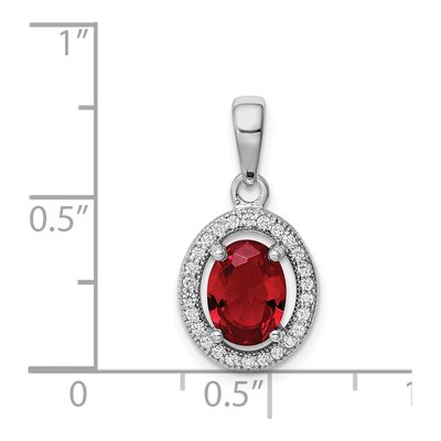 Sterling Silver CZ Halo Birthstone Pendant – view 4