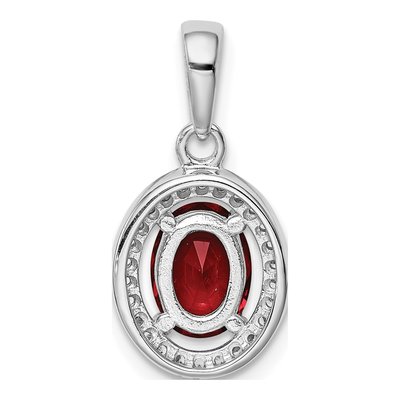 Sterling Silver CZ Halo Birthstone Pendant – view 5