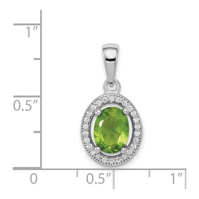 Sterling Silver CZ Oval Pendant – view 4