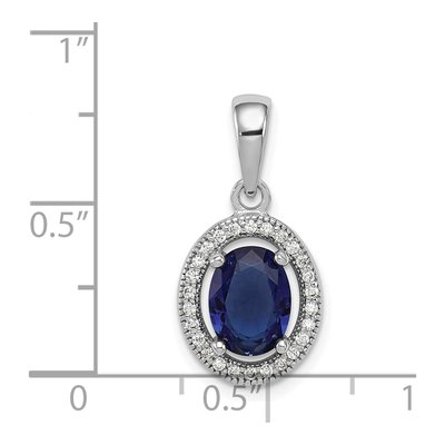 Sterling Silver CZ Oval Pendant – view 4