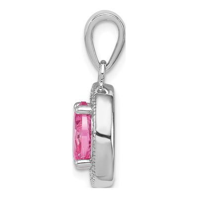 Sterling Silver CZ Oval Pendant – view 3