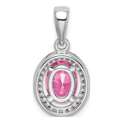 Sterling Silver CZ Oval Pendant – view 5