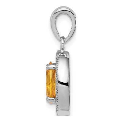 Sterling Silver CZ Oval Pendant – view 3