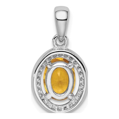 Sterling Silver CZ Oval Pendant – view 5