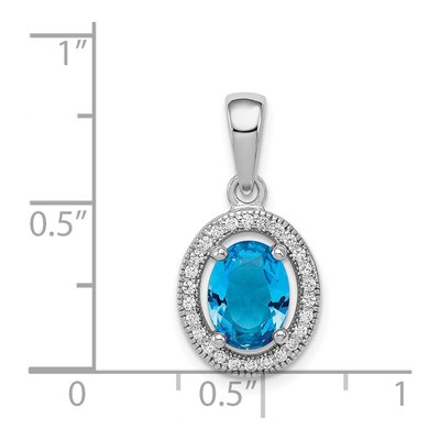 Sterling Silver CZ Oval Pendant – view 4