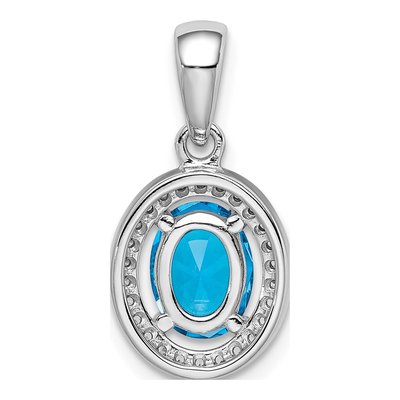 Sterling Silver CZ Oval Pendant – view 5