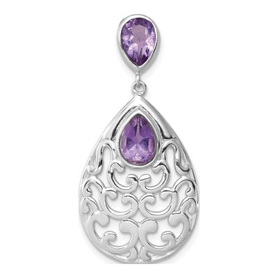 Sterling Silver Amethyst Pear Pendant