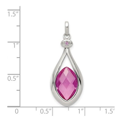 Sterling Silver Marquise CZ Pendant – view 4